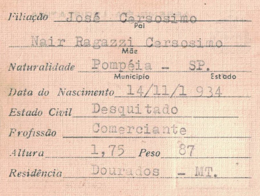 Carteira parlamentar Deputado Estadual do Mato Grosso (verso)